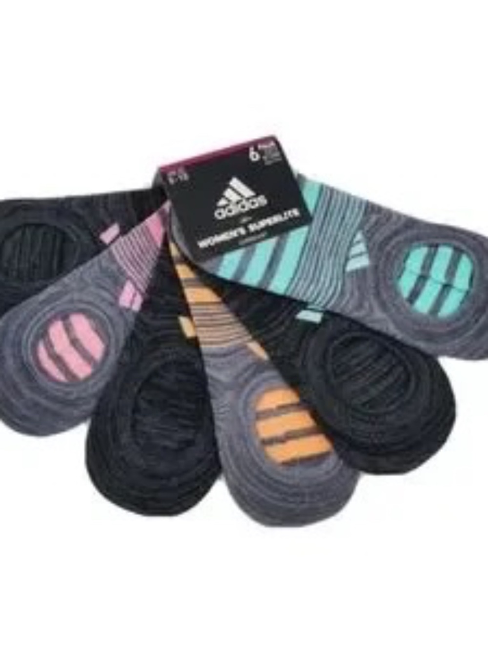 Adidas 6 Pairs Women's Super No Show Socks New with tags! 5-10